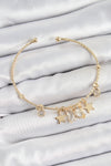 Pirinç Zirkon Taşlı Kelebek Ve Yıldız Model Gold Renk Charm Bileklik
