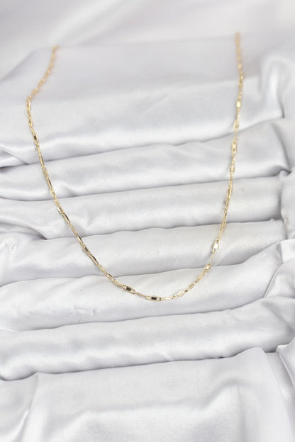 CM 14K Gold Renk Pirinç Ataç Zincir 60 cm Kadın Kolye