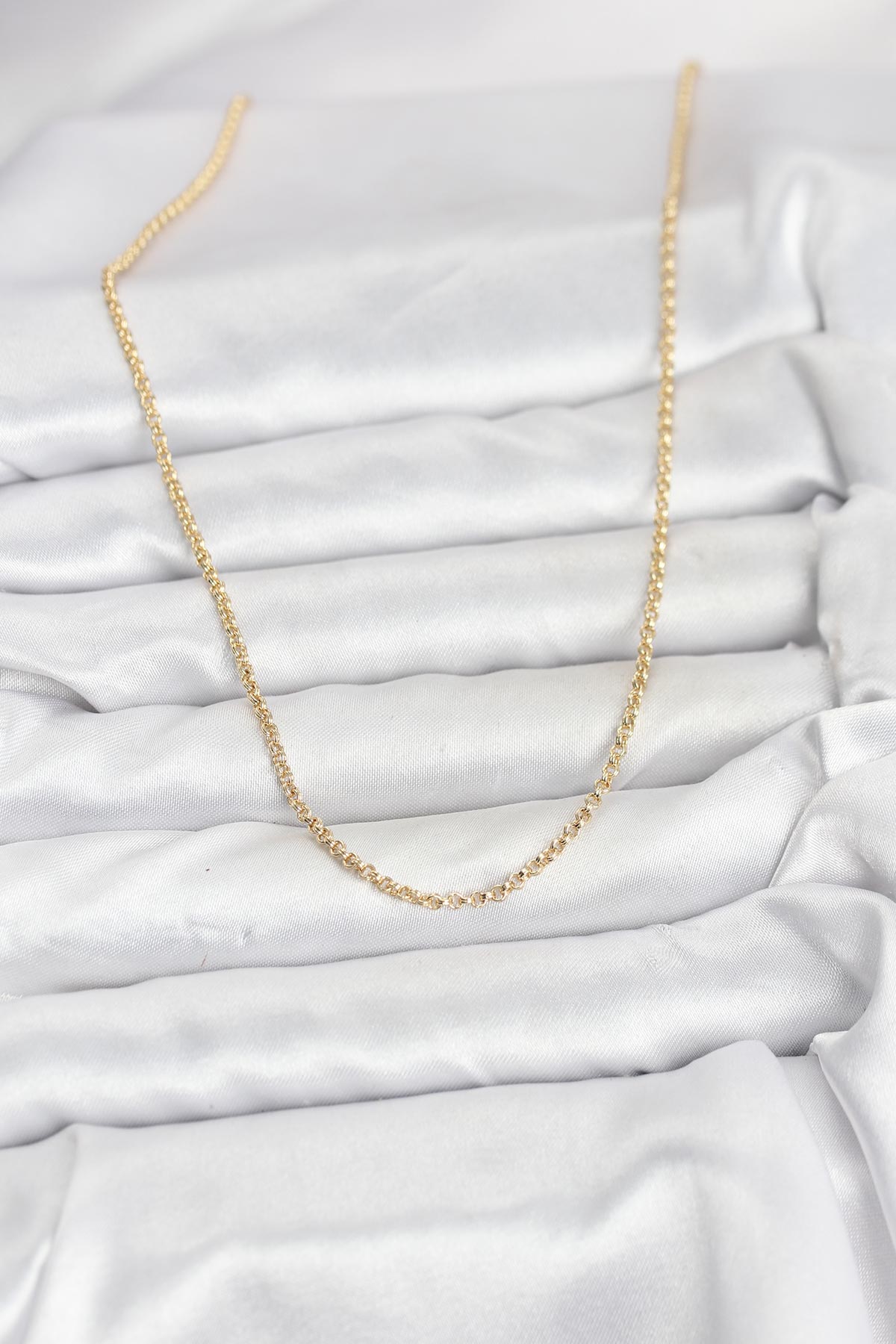 CM 14K Gold Renk Halka Model 60 cm Kadın Kolye