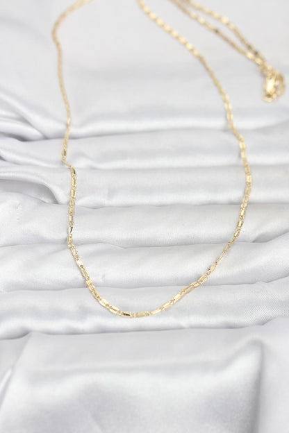 CM 14K Gold Renk Lazerli Zincir Model 60 cm Kadın Kolye