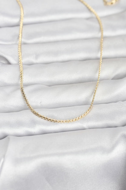 CM 14K Gold Renk Yassı Zincir Model 60 cm Kadın Kolye