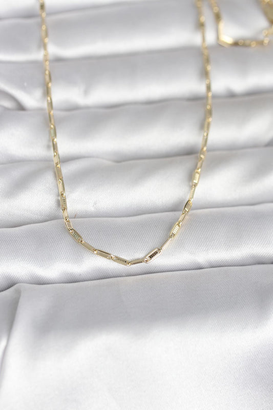 CM 14K Gold Renk İnce Ataç Zincir Model 60 cm Kadın Kolye