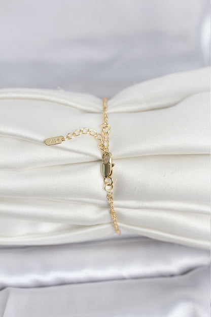 CM 14K Gold Renk Ezme Burgu Zincir Model Kadın Bileklik