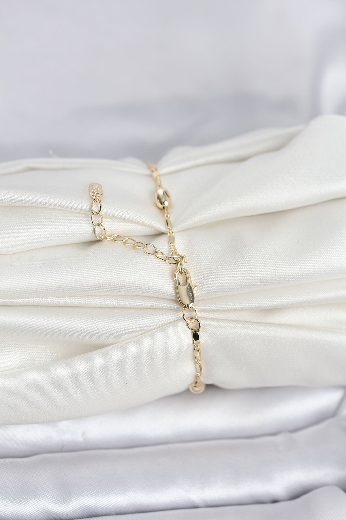 CM 14K Gold Renk Damla Topçuk Model Kadın Bileklik
