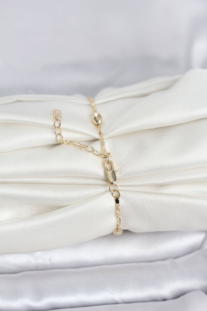 CM 14K Gold Renk Damla Topçuk Model Kadın Bileklik