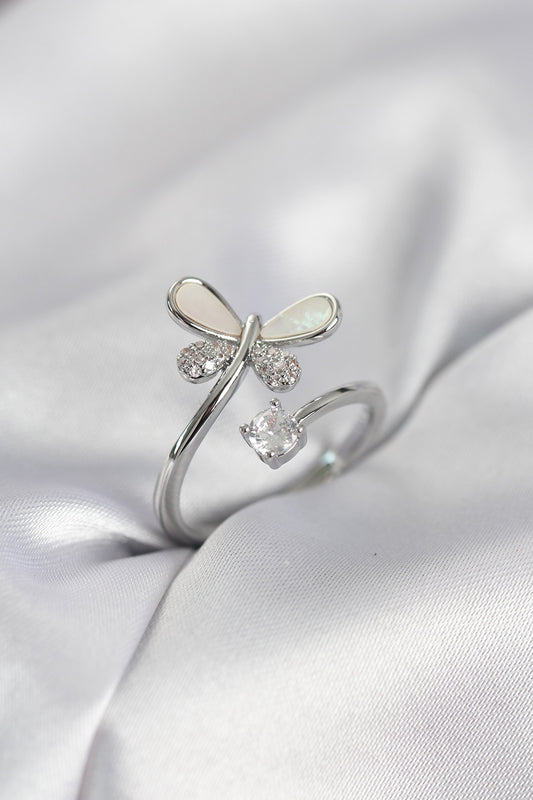 Gümüş Renk Yusufçuk Model Zirkon Taşlı Kadın Yüzük