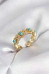 Mavi Taşlı Gold Renk Vintage Kadın Yüzük