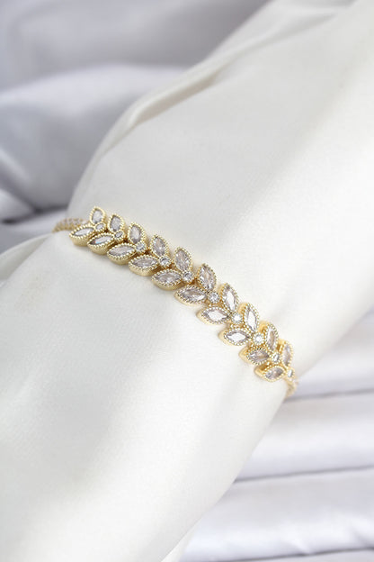 Pirinç Gold Renk Başak Model Su Yolu Kadın Bileklik